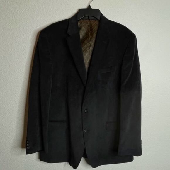 Chaps Men's 46L Black Corduroy Blazer Sport Coat Suit Jacket - Picture 11 of 11